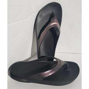OOFOS Black and Purple Women's Sandals
